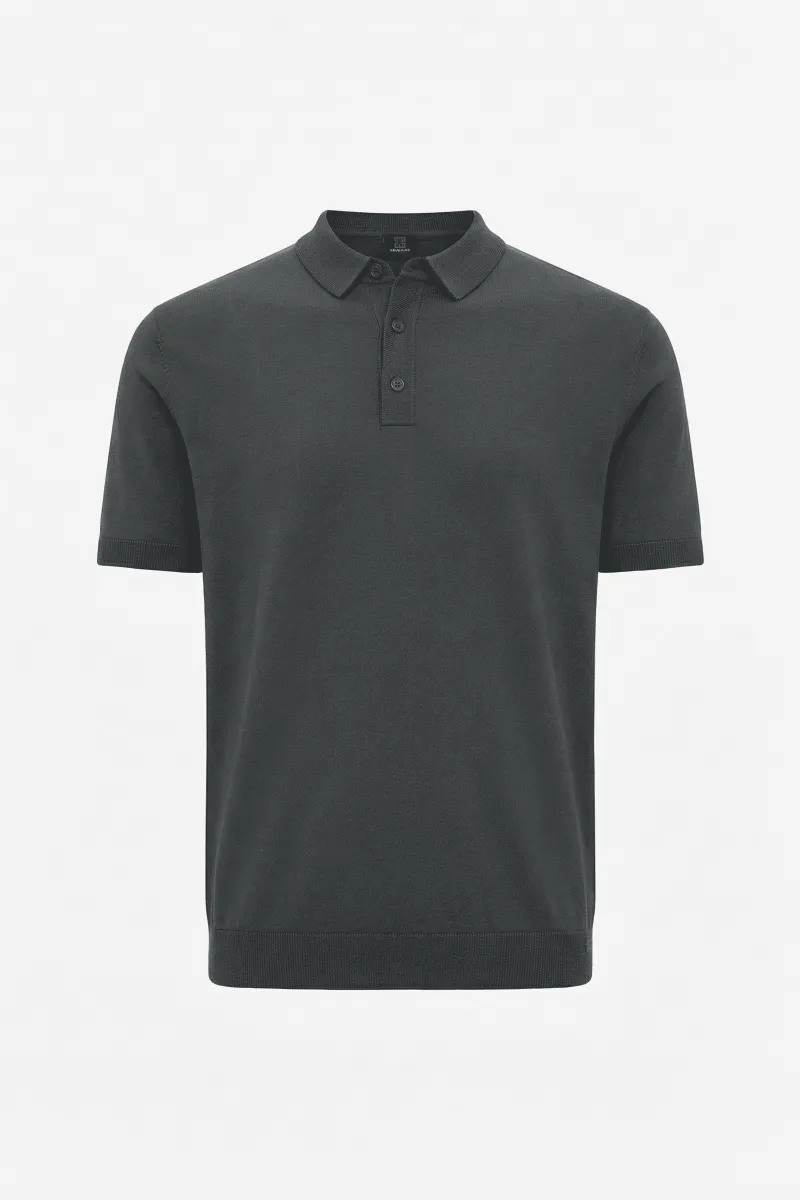 Gebreide Polo | Donkergrijs